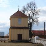 Костел Рождества Девы Марии: колокольня (Дуды), апрель 2012